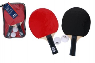 Sada stolní tenis 2 pálky + 2 míčky v plastové tašce 16x26x3cm