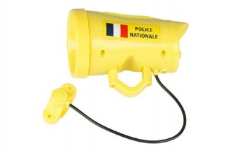 Siréna na jízdní kolo 3 zvuky plast 11cm na baterie se zvukem na kartě