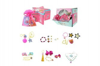 Sada s překvapením pro holky šperky a doplňky v krabičce 10x6x10cm