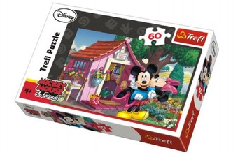 Puzzle Mickey Mouse a Minnie na zahradě 33x22cm 60 dílků v krabici 21x14x4cm