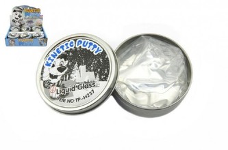 Hmota/modelína 50g inteligentní průhledná transparentní 8cm v plechové krabičce