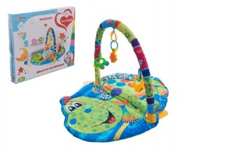 Hrazda pro děti s podložkou a chrastítky v krabici 55x49x7cm 0m+