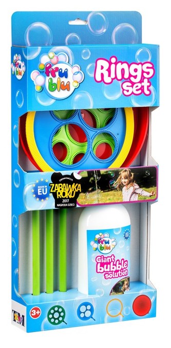Bublifuk s kroužky FRU BLU velká sada na tvoření profesionálních bublin + náplň 0.5L na kartě