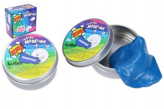 Modelína/plastelína hmota inteligentní magnetická 6cm 50g v plechovce