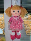 Panenka hadrová 30 cm - růžové šaty