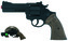 Policejní revolver černý  kovový 12 ran
