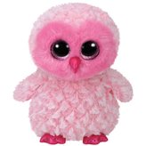 TY Plyšák TWIGGY 24 cm - Růžová sova
