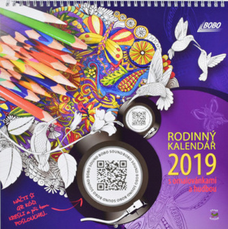 Rodinný kalendář s omalovánkami a hudbou 2019 - nástěnný kalendář