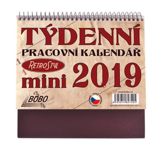 Týdenní pracovní kalendář 2019 mini Retrostyl - stolní kalendář