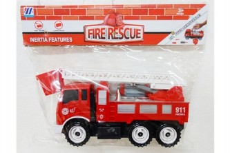 Auto hasiči kamion s nářadím šroubovací plast 28cm na setrvačník v sáčku