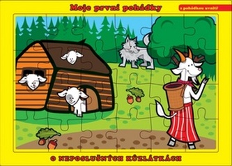 Puzzle deskové O Neposlušných Kůzlátkách 26x17cm 24 dílků Moje první pohádky