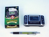 Elektronická hra casino 11x6x2cm 8her na BO se zvukem v krabičce