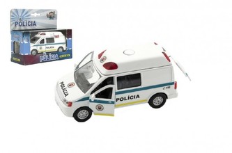 Auto policie SK kov 13cm na baterie se zvukem se světlem v krabičce 16x14x7cm