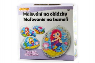 Malování na oblázky/kameny mořské víly kreativní sada  v krabičce 15x14x4cm 6+