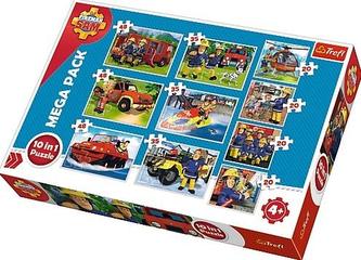 Puzzle Požárník Sam 10v1 v krabici 40x27x6cm