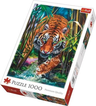 Puzzle Dravý Tygr 1000 dílků 48x68cm v krabici 40x27x6cm