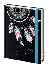 Diář 2020 B6 LYRA týdenní s gumičkou Feathers