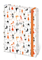 Diář 2020 B6 LYRA týdenní s gumičkou Cats