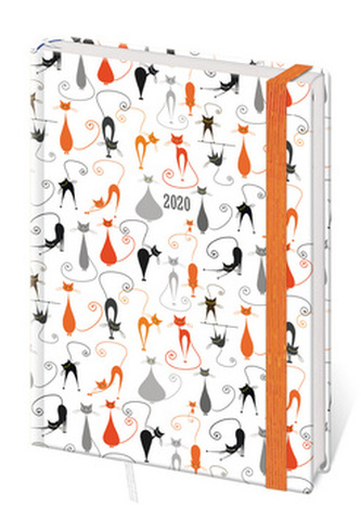 Diář 2020 B6 LYRA týdenní s gumičkou Cats