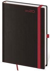 Diář 2020 - Black Red/týdenní A5/s poutkem na propisku