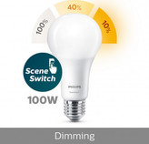 LED žárovka LED SceneSwitch E27 100/50/15W 827 FR