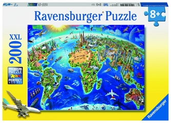 Puzzle Velká mapa světa/200 dílků