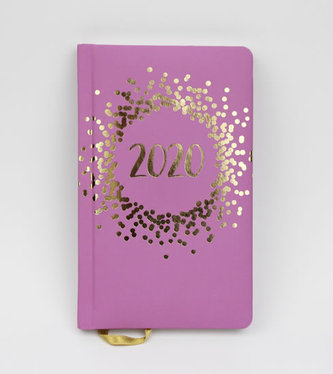 Diář 2020 kapesní: Růžový se zlatými puntíky