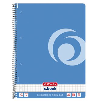 Herlitz - Spirálový blok A4/80 listů, čtvereček, modrý