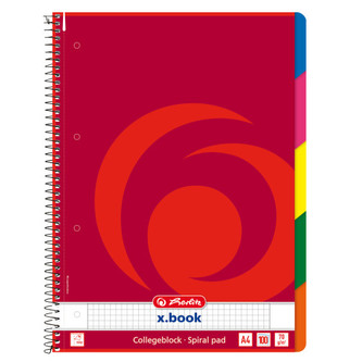 Herlitz - Spirálový blok A4/100 listů, čtvereček s registrem