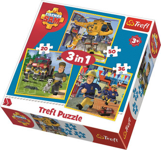 Puzzle Požárník Sam 3v1