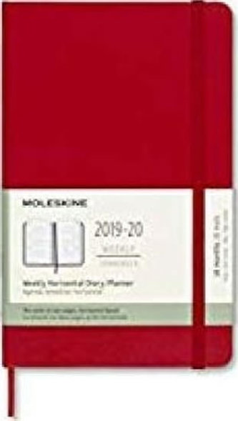 Moleskine: Horizontální diář 2019-2020 tvrdý červený L