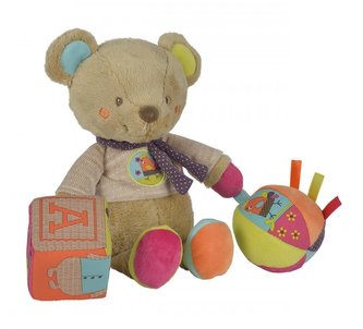 GARY Medvídek plyšový 27 cm s kostkou