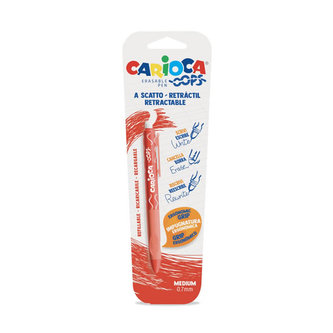 CARIOCA OOPS vysouvací a mazací kuličkové pero - červené