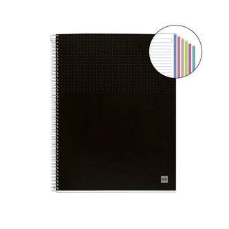 MIQUELRIUS poznámkový blok Nordic NB-6, A4, 120 listů, 90g, linkovaný, PP, transp. černý