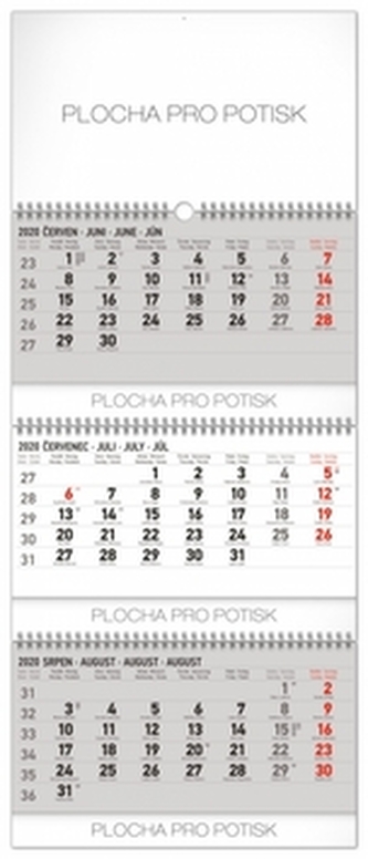 Nástěnný kalendář 3měsíční standard skládací 2020