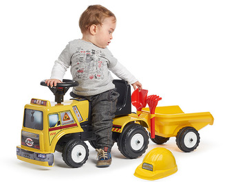 Odstrkovadlo Práce na silnici s volantem, valníkem, hrabička