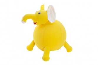 Míč skákací s úchyty Slon plyš průměr 60cm v sáčku