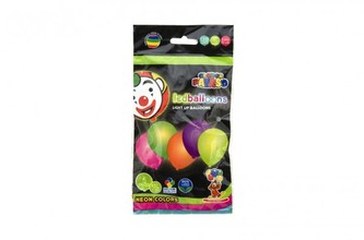 Balonek/Balonky nafukovací LED neon svítící 10"/ 25cm 5ks v sáčku karneval