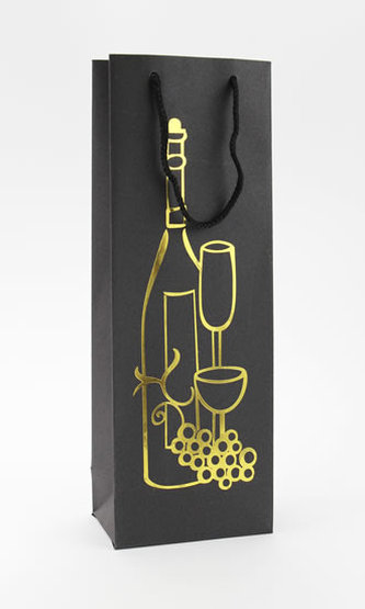 Taška lahev Černá deluxe 4  - zlat.dekor