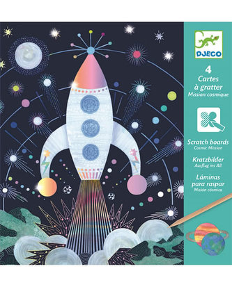Djeco Vyškrabávací obrázky Vesmírná mise Djeco Vyškrabávací obrázky Vesmírná mise
