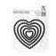 DOCRAFTS Xcut vyřezávací  kovové šablony - vroubkované srdce 5 ks