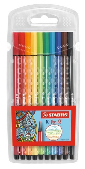 Fixy "Pen 68", 10 barev, 1mm, STABILO Fixy "Pen 68", 10 barev, 1mm, STABILO