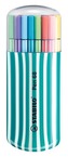 Fixy "Pen 68 Zebrui", 20 různých barev, sada, 1 mm, tyrkysové pouzdro, STABILO