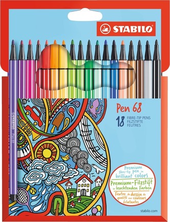 STABILO Pen 68 18 ks Kartónové Púzdro