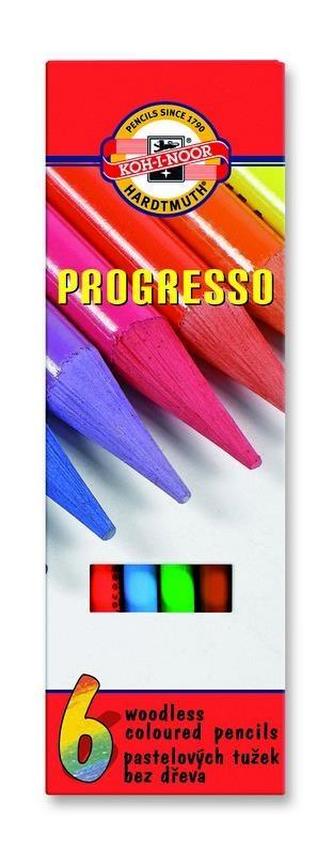 Barevné pastelky "Progresso 8755/6", 6ks, bez dřeva, KOH-I-NOOR