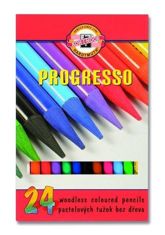 Barevné pastelky "Progresso 8758/24", 24ks, bez dřeva, KOH-I-NOOR
