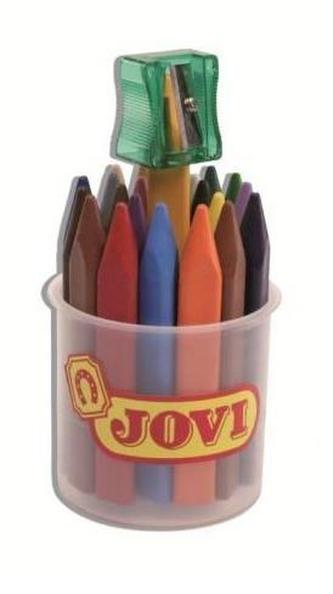 JOVI voskovky trojhranné 24 ks + ořezávatko, v kelímku