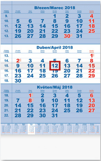 Tříměsíční 2018 - nástěnný kalendář