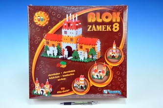 Stavebnice Blok 8 Zámek plast 221ks v krabici 35x33x10cm