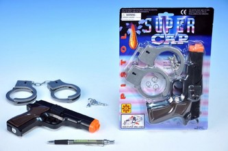 Pistole kapslovka plast 18cm s pouty 8 ran na kartě